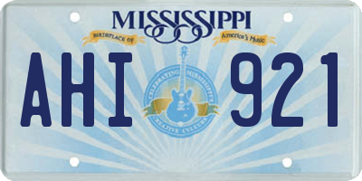 MS license plate AHI921