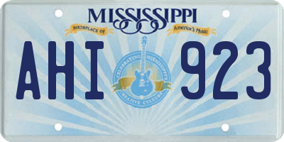 MS license plate AHI923