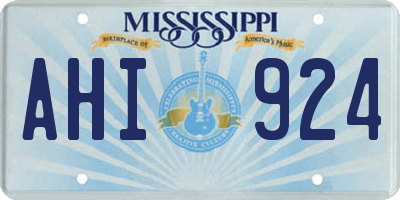 MS license plate AHI924