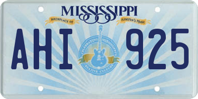 MS license plate AHI925