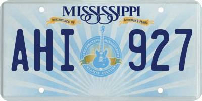 MS license plate AHI927
