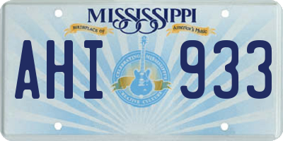 MS license plate AHI933