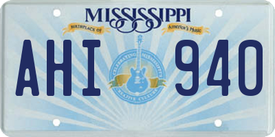 MS license plate AHI940