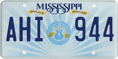 MS license plate AHI944
