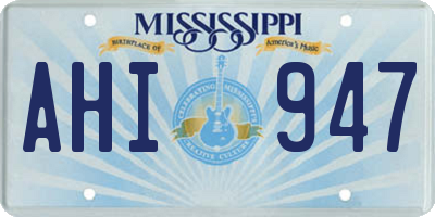 MS license plate AHI947