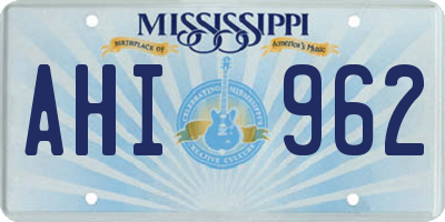 MS license plate AHI962