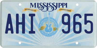 MS license plate AHI965