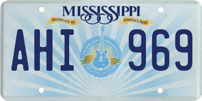 MS license plate AHI969
