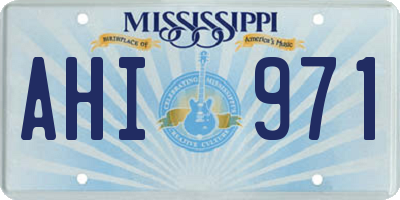 MS license plate AHI971