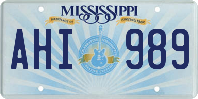 MS license plate AHI989