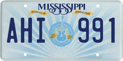 MS license plate AHI991