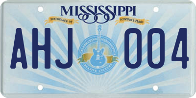MS license plate AHJ004