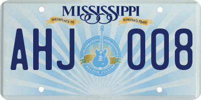 MS license plate AHJ008