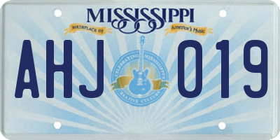 MS license plate AHJ019