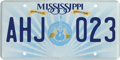 MS license plate AHJ023