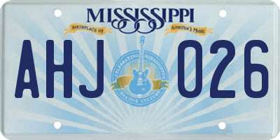 MS license plate AHJ026