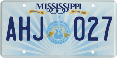 MS license plate AHJ027