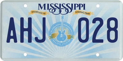 MS license plate AHJ028