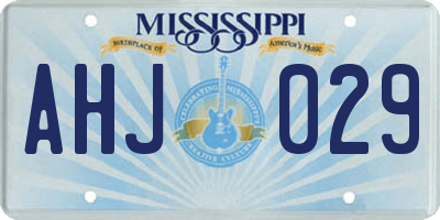 MS license plate AHJ029