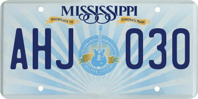 MS license plate AHJ030