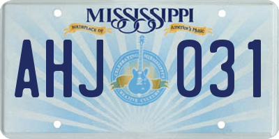MS license plate AHJ031
