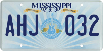 MS license plate AHJ032