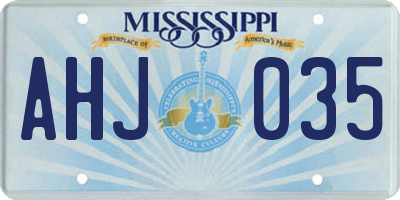 MS license plate AHJ035