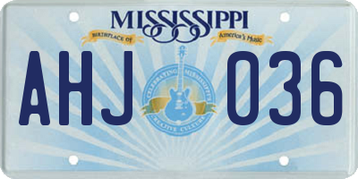 MS license plate AHJ036