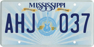 MS license plate AHJ037
