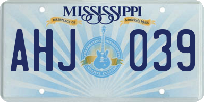 MS license plate AHJ039