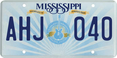 MS license plate AHJ040