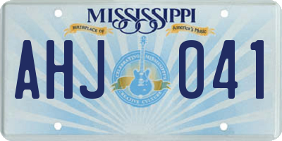 MS license plate AHJ041