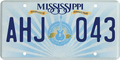 MS license plate AHJ043