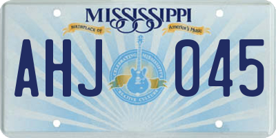 MS license plate AHJ045