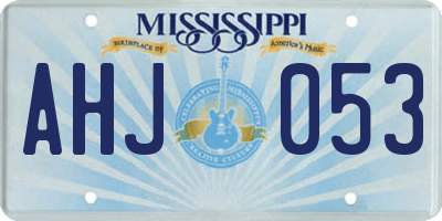 MS license plate AHJ053