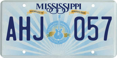 MS license plate AHJ057