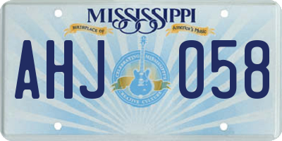 MS license plate AHJ058