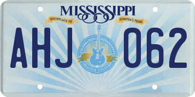 MS license plate AHJ062