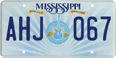 MS license plate AHJ067