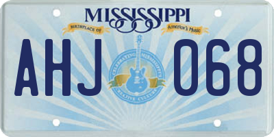 MS license plate AHJ068
