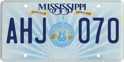 MS license plate AHJ070