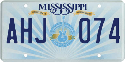 MS license plate AHJ074