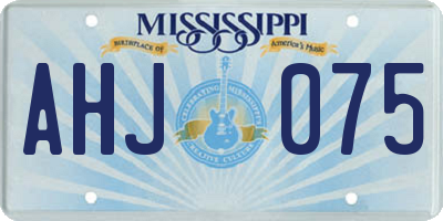 MS license plate AHJ075