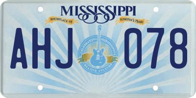 MS license plate AHJ078