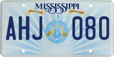MS license plate AHJ080