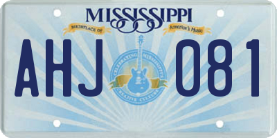 MS license plate AHJ081