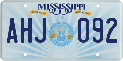 MS license plate AHJ092