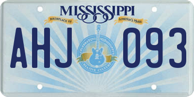 MS license plate AHJ093