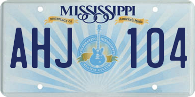 MS license plate AHJ104