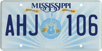 MS license plate AHJ106